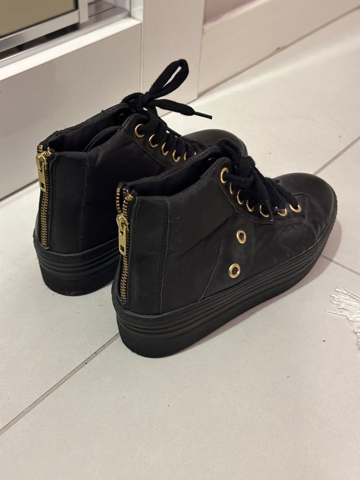 Kadın Siyah Platform Topuklu Günlük Bot - Görsel 4