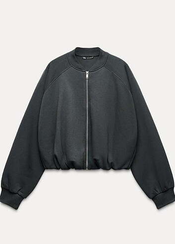 Zara M beden koyu gri bomber ceket