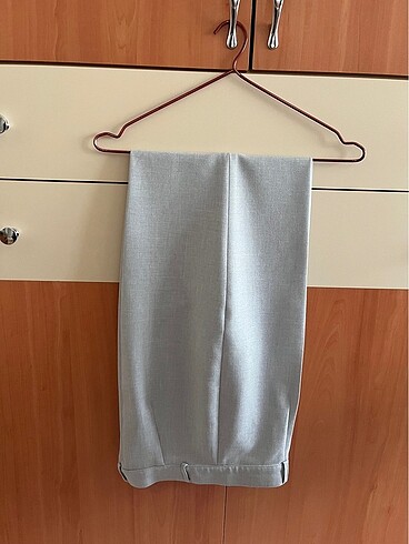 38 Beden Kadın 3'lü açık gri takım blazer bluz ve pantolon