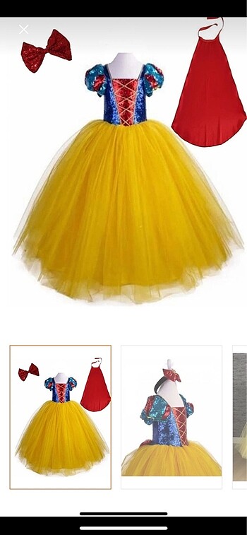 Pamuk prenses kostüm 6 yaş 9 yaş aralığı uygundur - Görsel 3