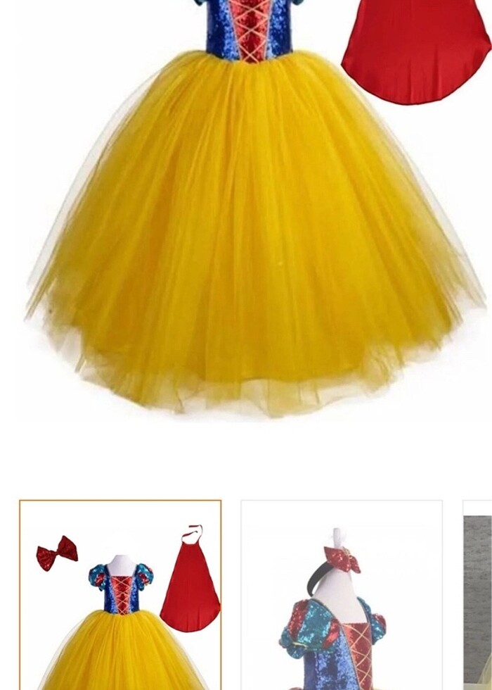 Pamuk prenses kostüm 6 yaş 9 yaş aralığı uygundur - Görsel 3