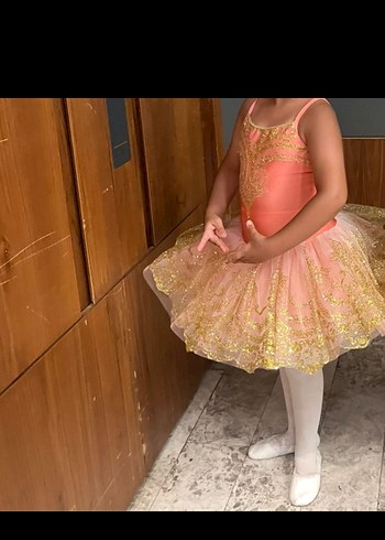 Pudra rengi işlemesi gold Kız Çocuk bale kostümü - Görsel 4