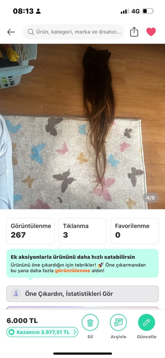 4 parça çıtçıt kadın gerçek saç - Görsel 3