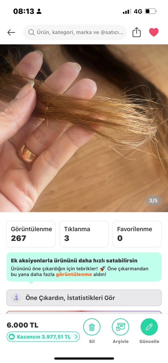 4 parça çıtçıt kadın gerçek saç - Görsel 4