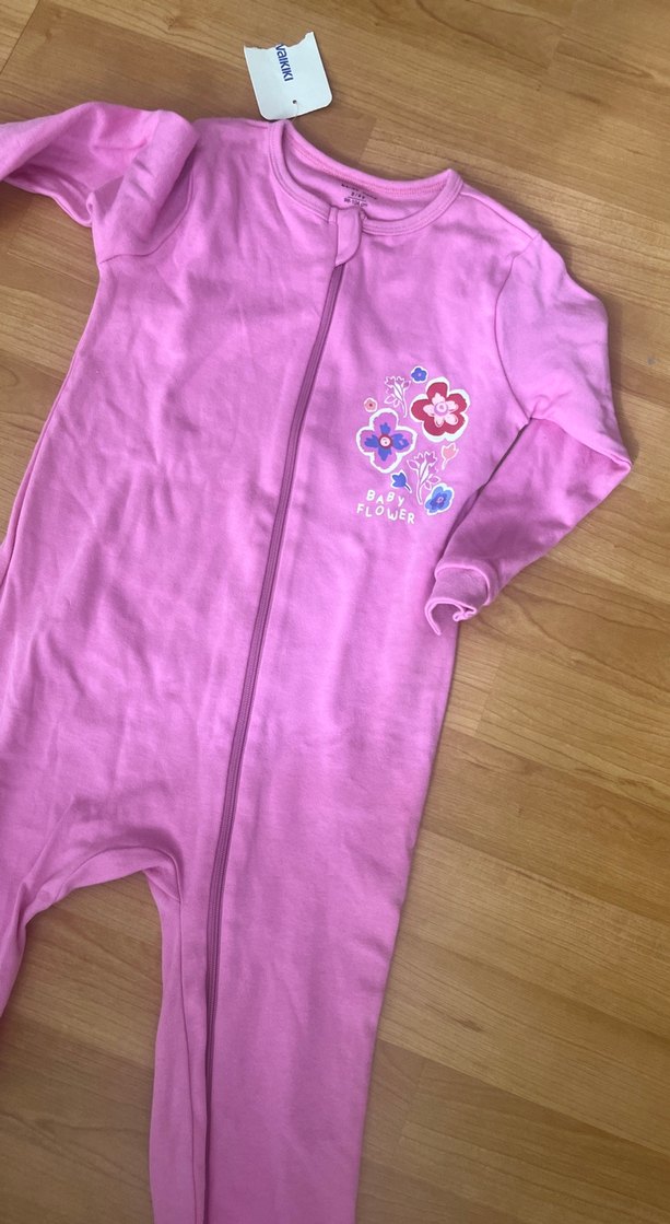 Fermuarlı Pembe Bebek Kız Tulumu - Görsel 2