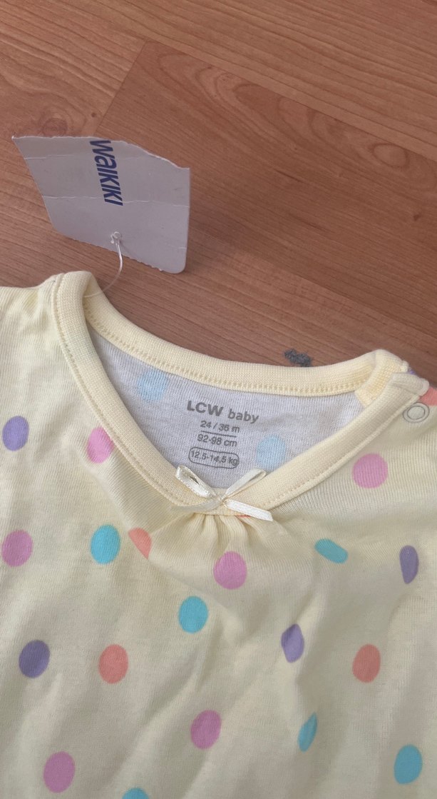 Bebek Kız Kısa Kollu Puantiyeli Body - Görsel 4