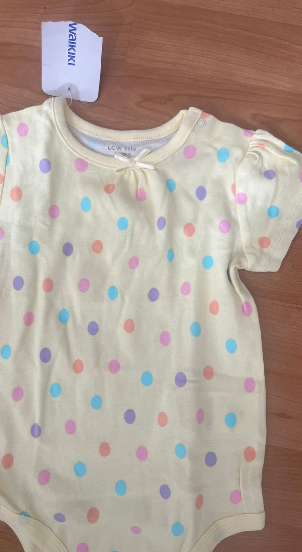 Bebek Kız Kısa Kollu Puantiyeli Body - Görsel 2