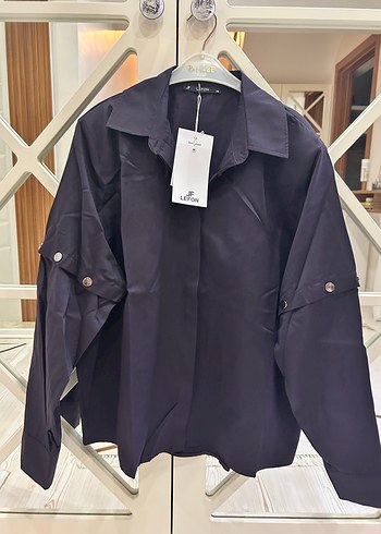 Lefon kol detaylı oversize gömlek