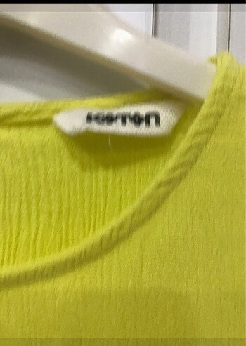 s Beden sarı Renk Koton dantel detaylı bluz