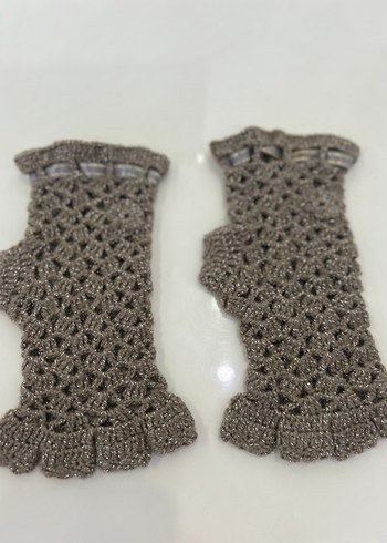 Bohem el örgüsü simli eldiven - Görsel 3
