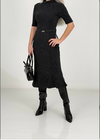 Karol Kemerli çelik Triko Elbise - Görsel 3