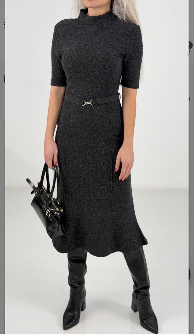 Karol Kemerli çelik Triko Elbise - Görsel 4