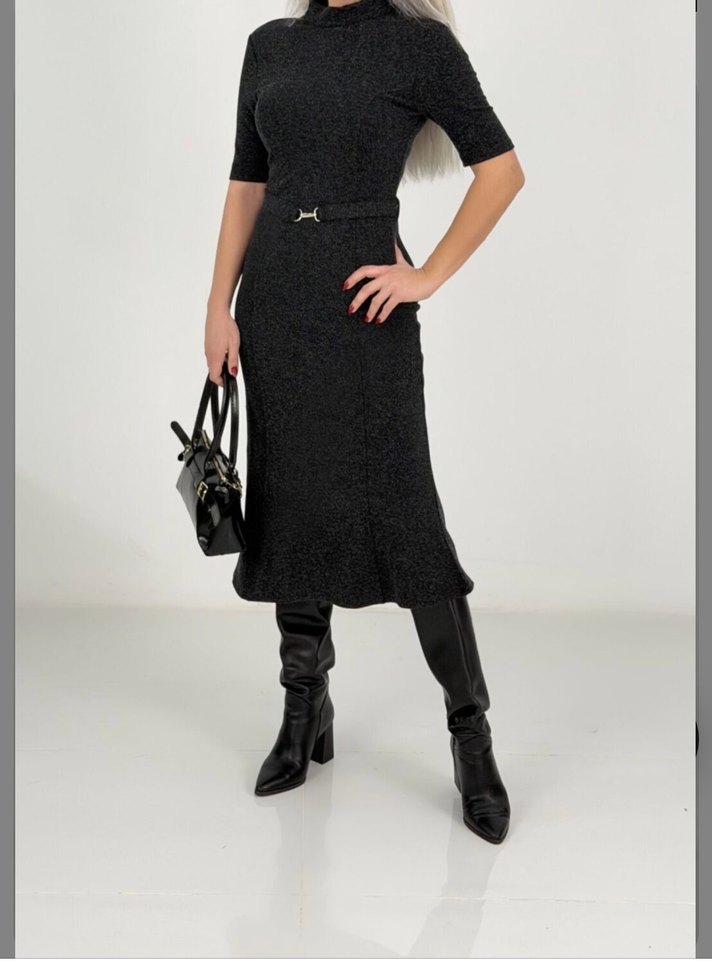 Karol Kemerli çelik Triko Elbise - Görsel 3