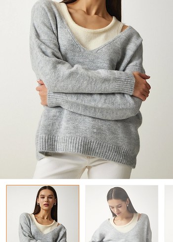 İkili triko kazak - Görsel 5