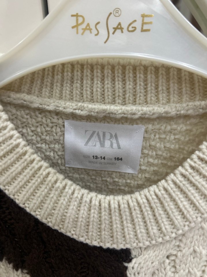 Zara desenli triko kazak - Görsel 2