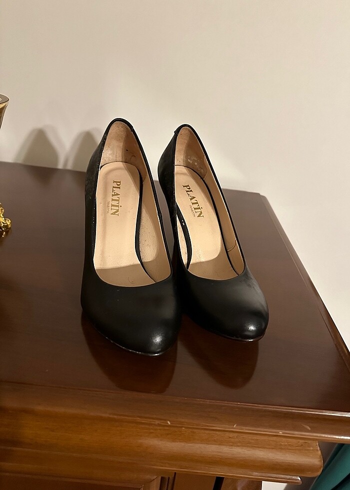 Platin 39 numara deri bayan ayakkabı - Görsel 3