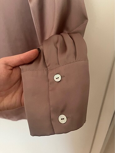 s Beden camel Renk Zara Saten Gömlek