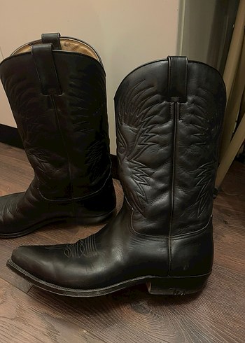 Siyah İspanyol Vintage Kovboy Çizme - Görsel 6