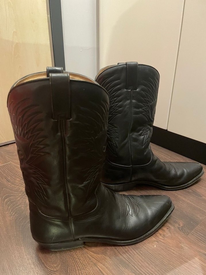 Siyah İspanyol Vintage Kovboy Çizme - Görsel 2