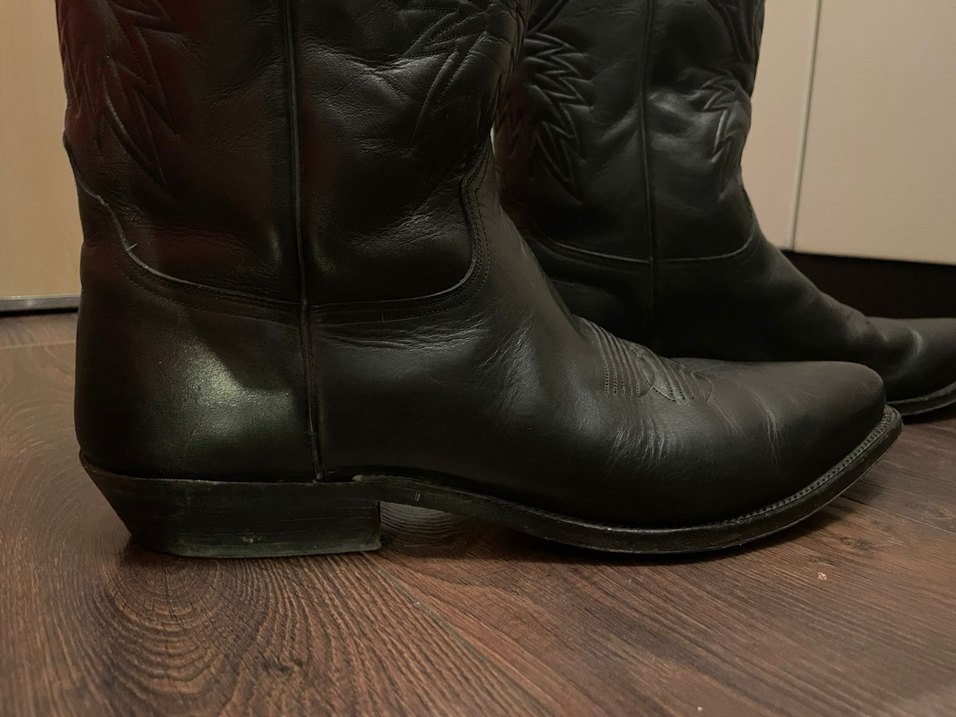 Siyah İspanyol Vintage Kovboy Çizme - Görsel 3