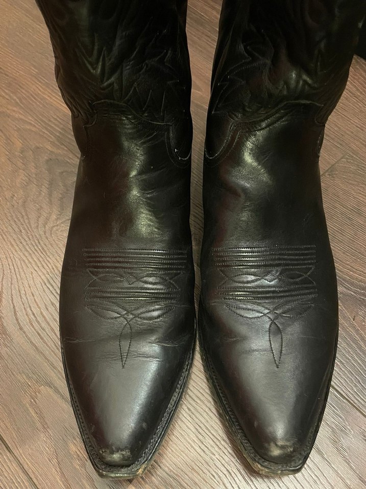 Siyah İspanyol Vintage Kovboy Çizme - Görsel 5