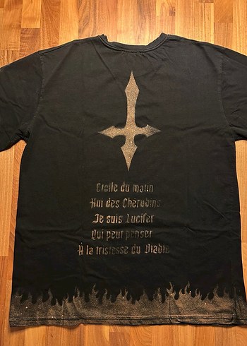 Asit Yıkamalı Y2K goth metal alt tişört - Görsel 2