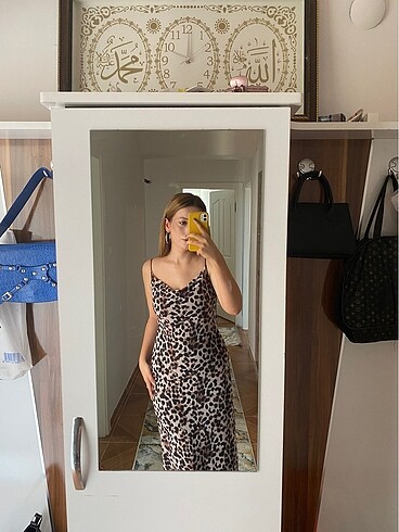 Zara Leopar askılı elbise