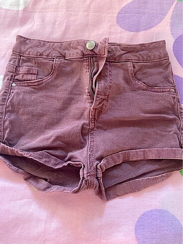 Bershka bordo mini şort