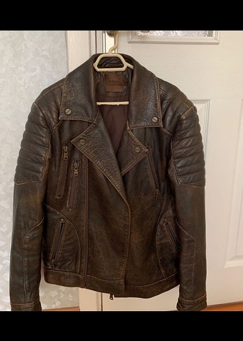 Desa Çagatay Ulusoy Ceketi Kahverengi Deri Biker Ceket - Görsel 4