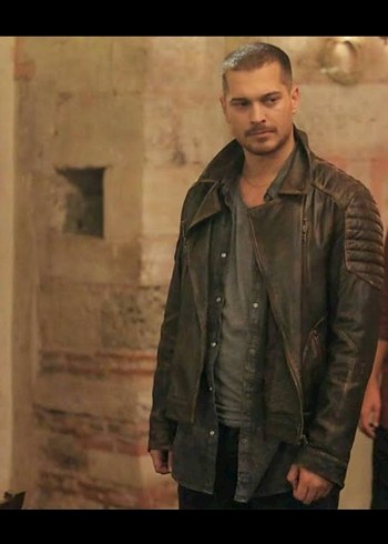 Desa Çagatay Ulusoy Ceketi Kahverengi Deri Biker Ceket - Görsel 3