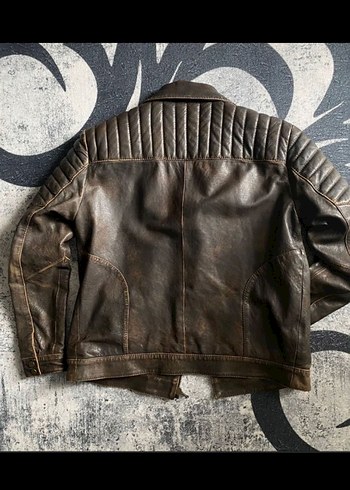 Desa Çagatay Ulusoy Ceketi Kahverengi Deri Biker Ceket - Görsel 2