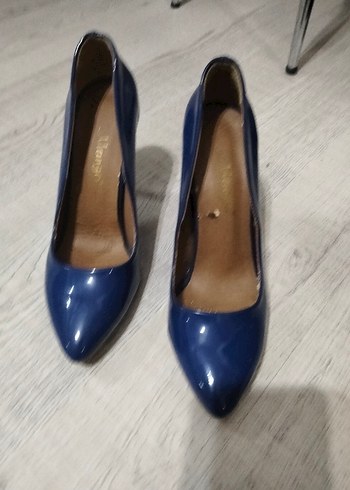 36 Beden Parlak Mavi Stiletto Topuklu Kadın Ayakkabı