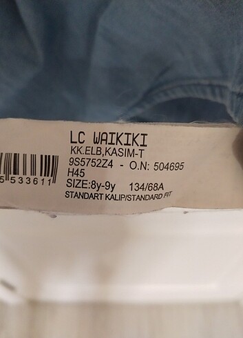 9 Yaş Beden mavi Renk LC Waikiki Jean Elbise