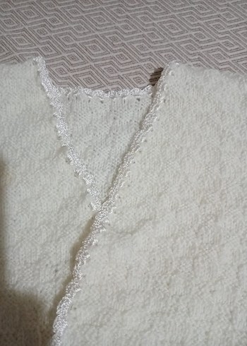 Diger Kız Çocuk Beyaz Triko Panço - Görsel 3