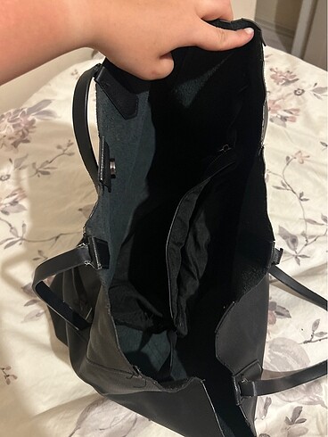 Mango siyah deri çanta - Görsel 6