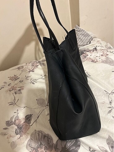 Mango siyah deri çanta - Görsel 4