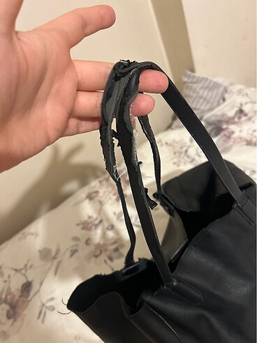 Mango siyah deri çanta - Görsel 8