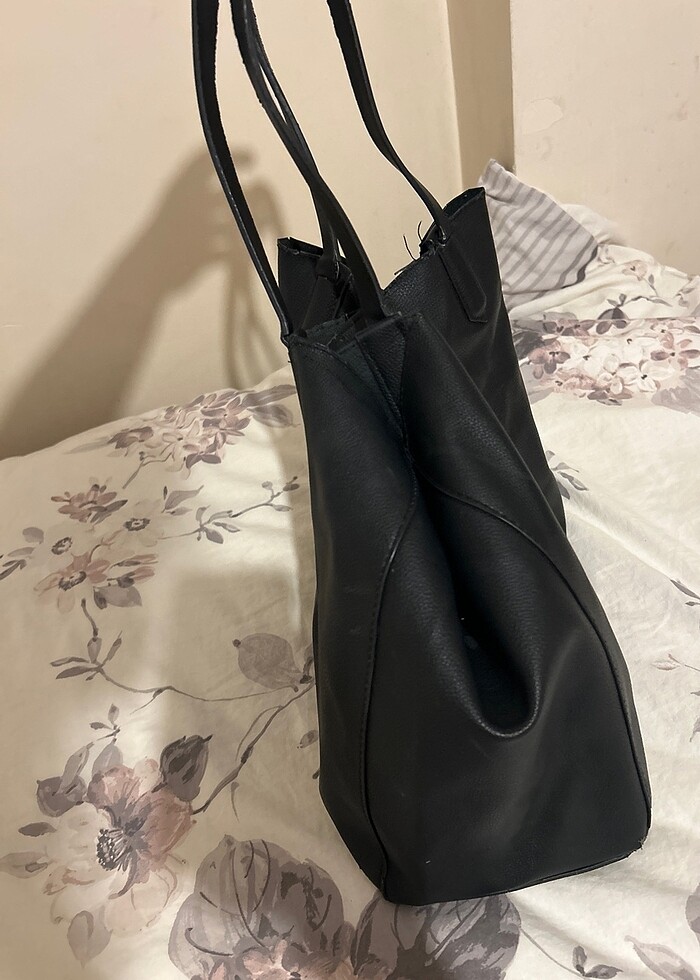 Mango siyah deri çanta - Görsel 4