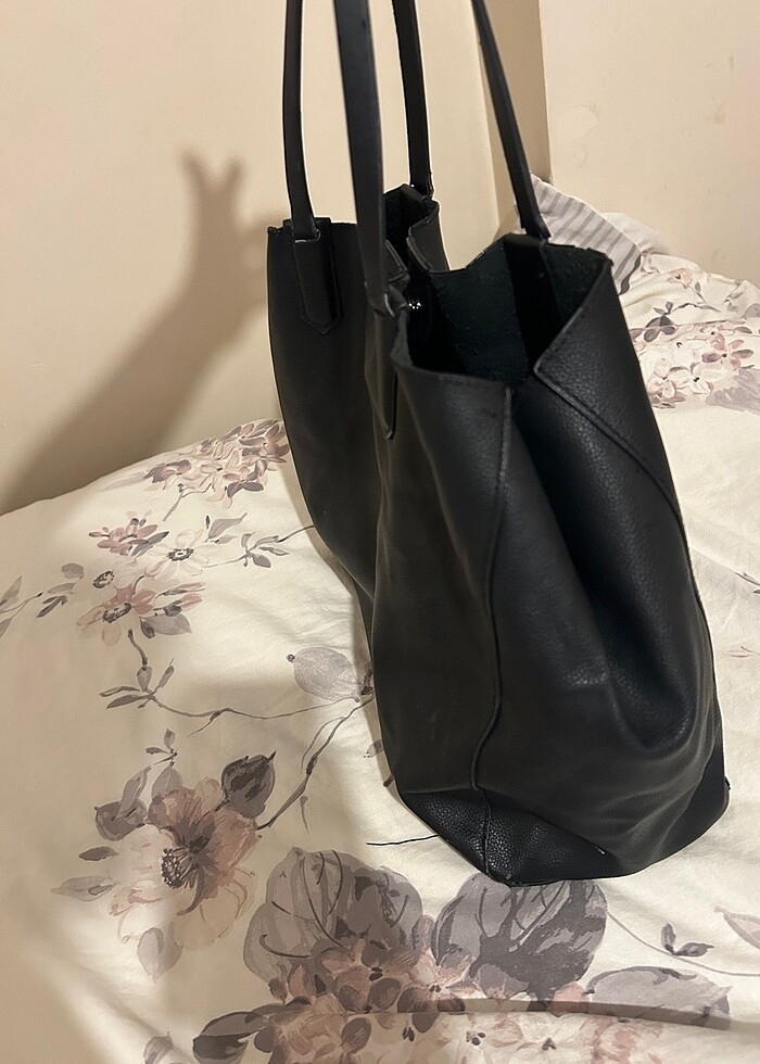 Mango siyah deri çanta - Görsel 2