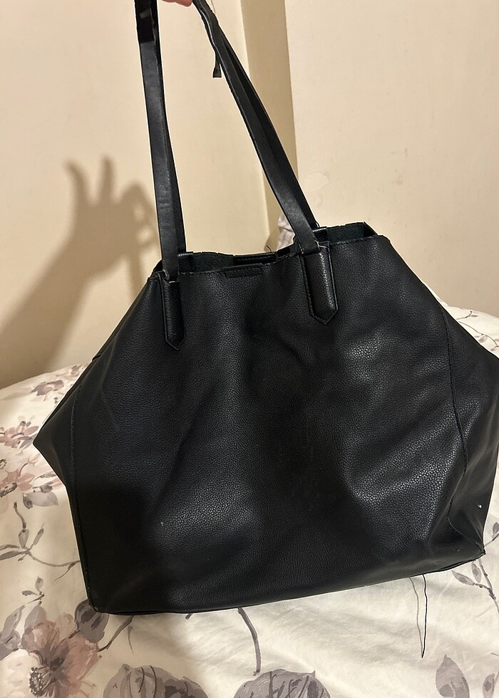 Mango siyah deri çanta - Görsel 3