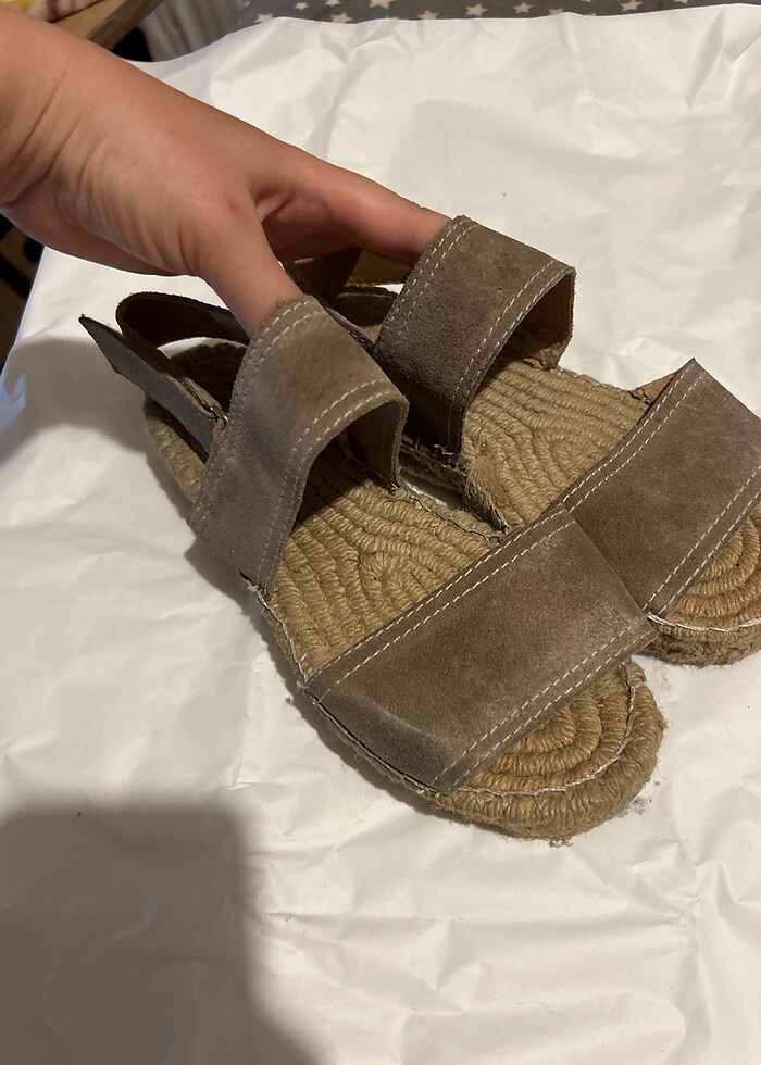 Vizon renk bambi yazlık sandalet - Görsel 2