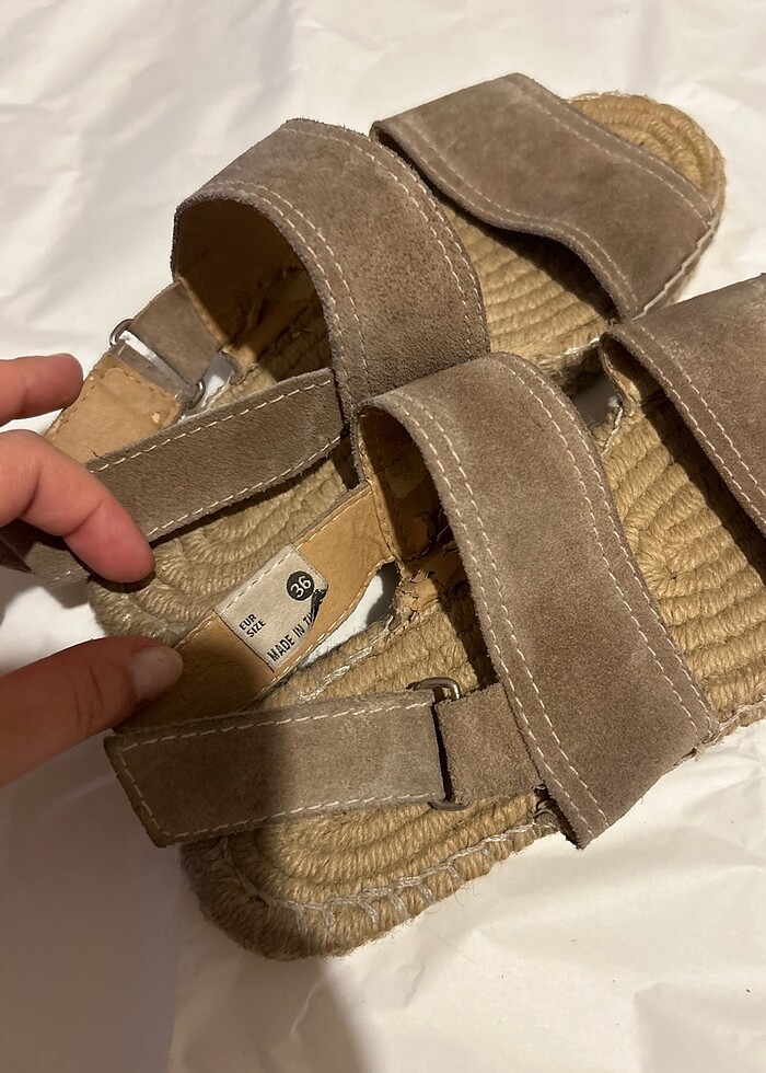 Vizon renk bambi yazlık sandalet - Görsel 5