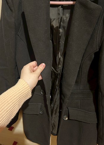 Mango orjinal koyu kahve Kaşe mont - Görsel 5