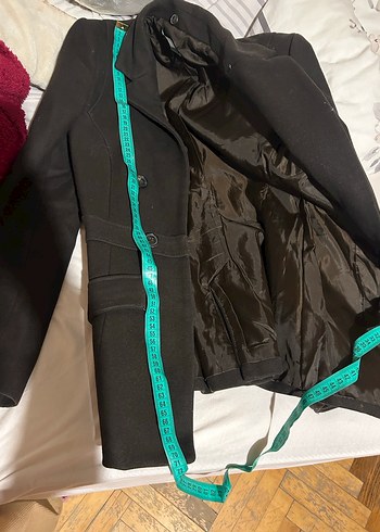 Mango orjinal koyu kahve Kaşe mont - Görsel 10