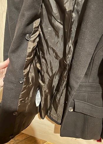 Mango orjinal koyu kahve Kaşe mont - Görsel 7