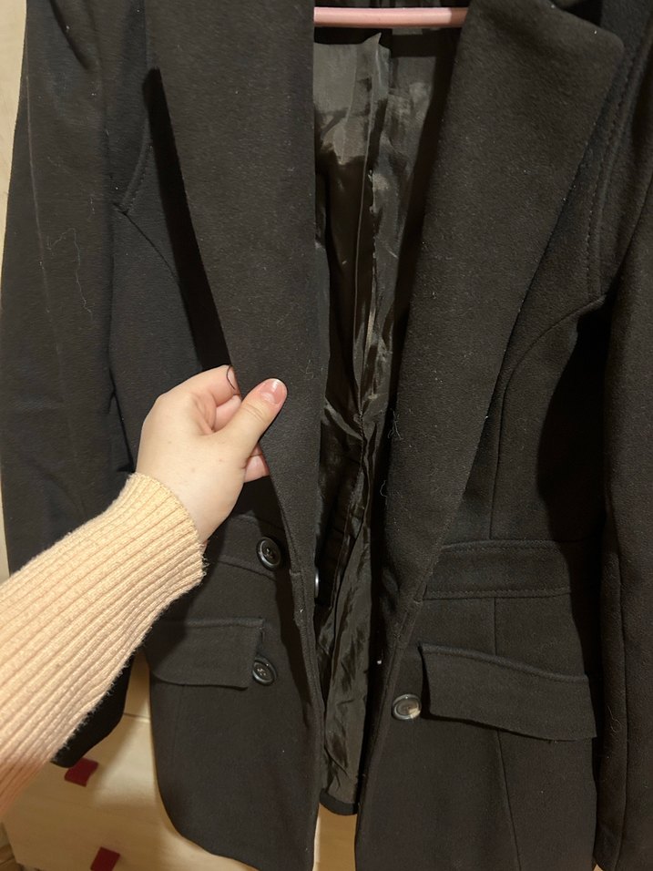 Mango orjinal koyu kahve Kaşe mont - Görsel 5