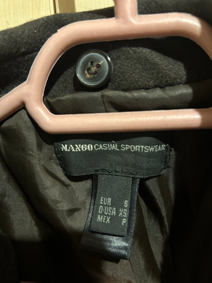 Mango orjinal koyu kahve Kaşe mont - Görsel 4