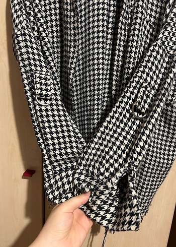 Trendyol marka kazayağı desenli kalın gömlek - Görsel 5