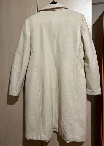 Mudo beyaz Kadın kaşe uzun palto - Görsel 5