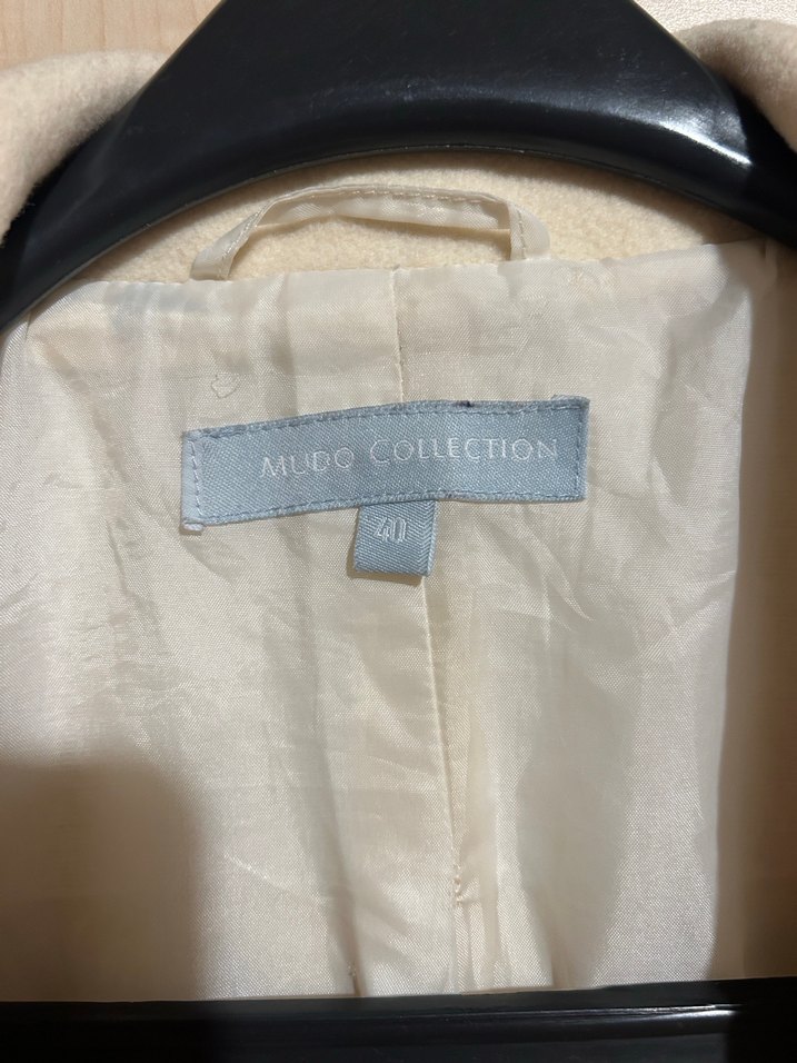 Mudo beyaz Kadın kaşe uzun palto - Görsel 3